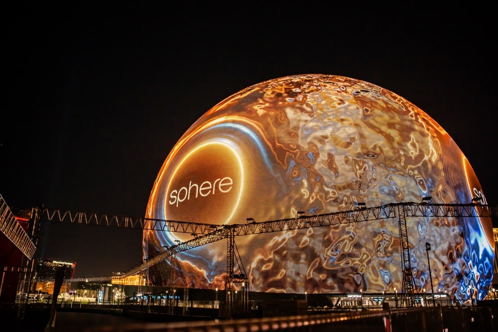 external shot of the sphere in las vegas