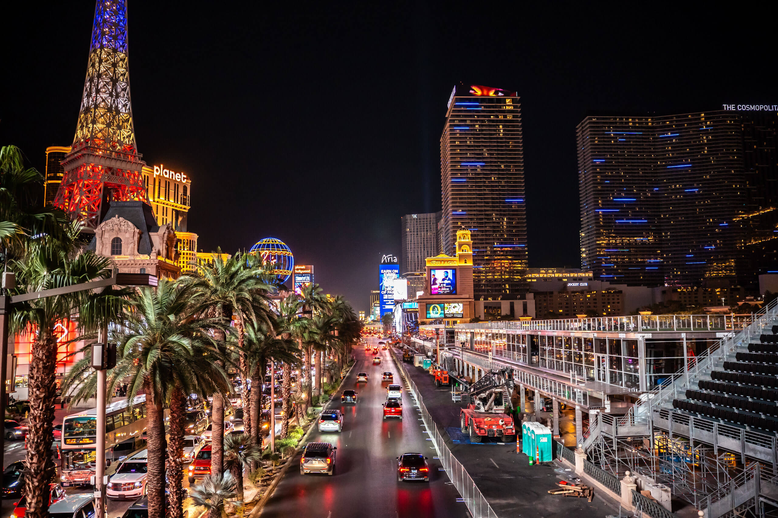 Las Vegas Strip with F1 grandstands